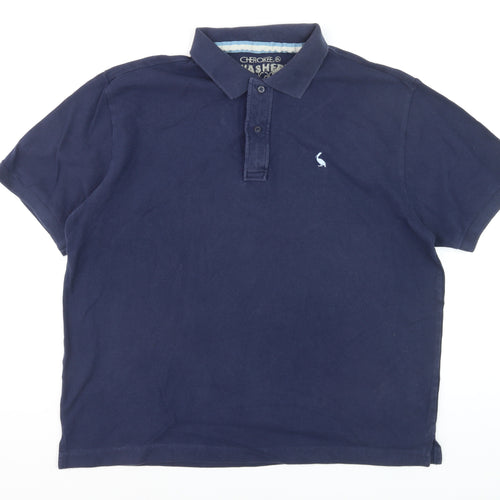 Cherokee Men’s Blue Cotton Polo Shirt XL Beach Logo