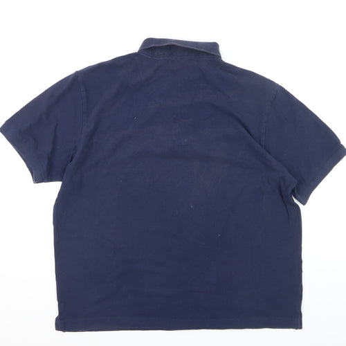 Cherokee Men’s Blue Cotton Polo Shirt XL Beach Logo