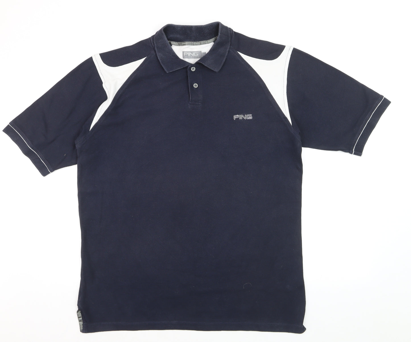 PING Collection Men's Blue Colourblock Golf Polo Shirt L