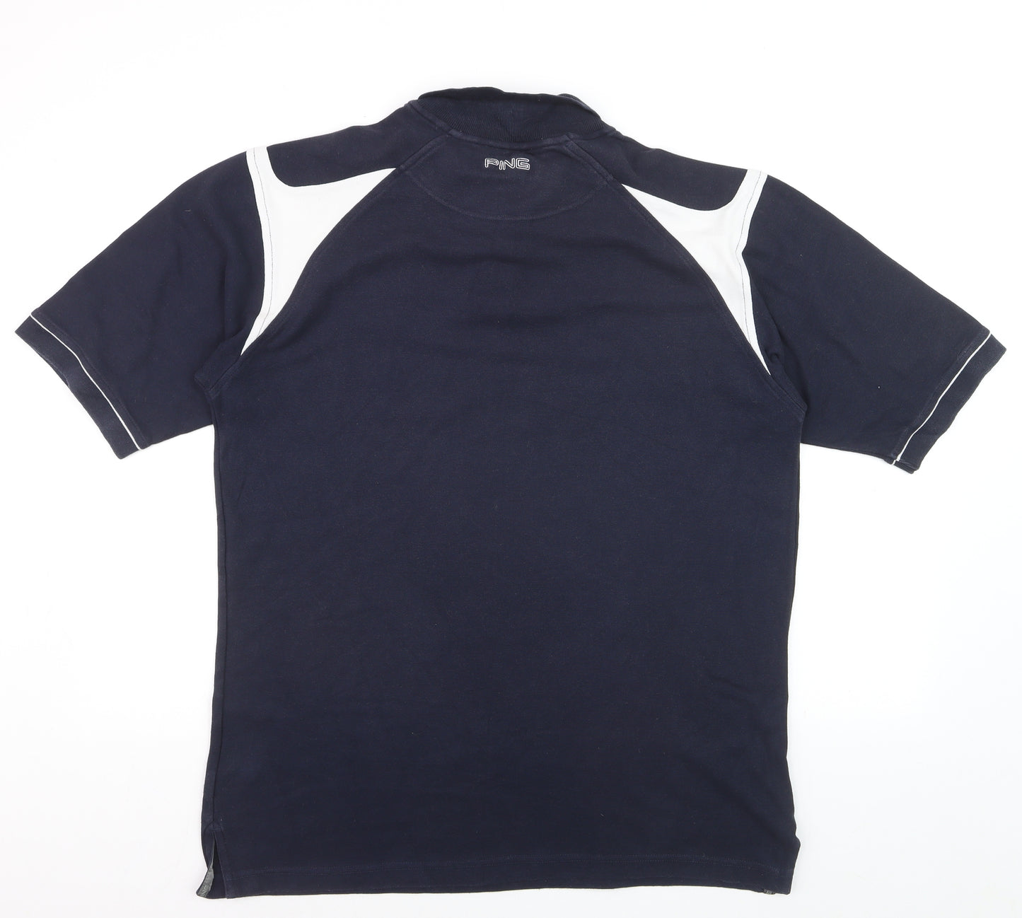 PING Collection Men's Blue Colourblock Golf Polo Shirt L