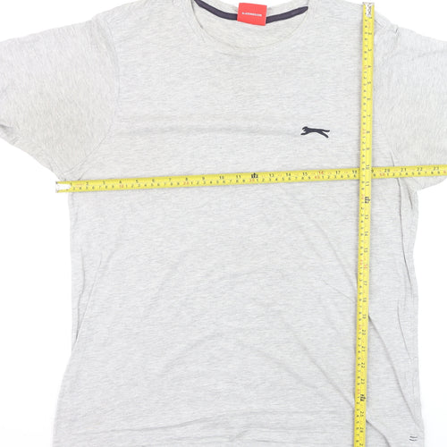 Slazenger Men's Grey Cotton Crew Neck Short Sleeve T-Shirt Size L