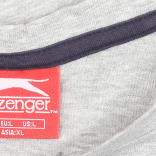 Slazenger Men's Grey Cotton Crew Neck Short Sleeve T-Shirt Size L