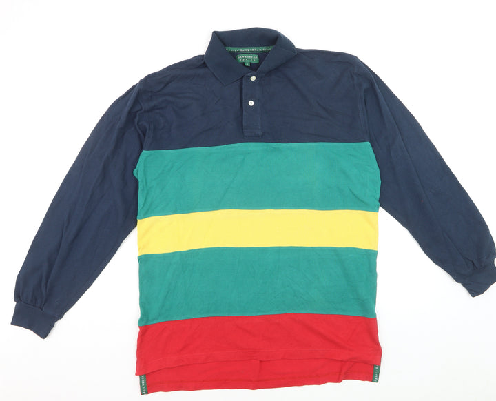 Hawkshead Sports Men's Multicoloured Long Sleeve Polo Shirt S