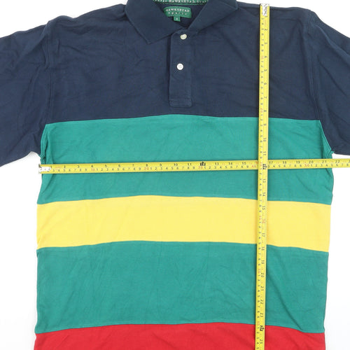Hawkshead Sports Men's Multicoloured Long Sleeve Polo Shirt S