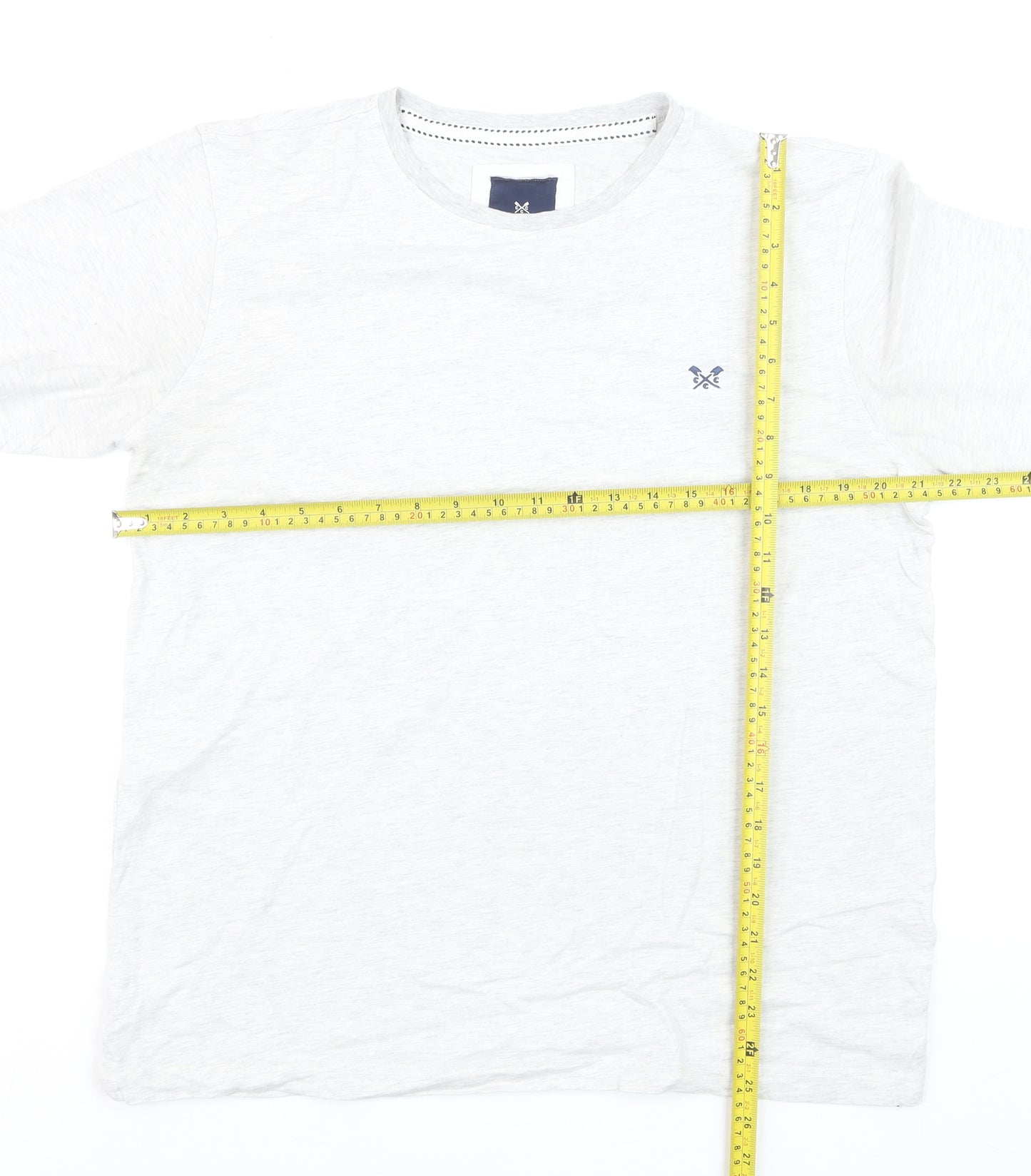 Crew Clothing Company Men's White Cotton T-Shirt Size L