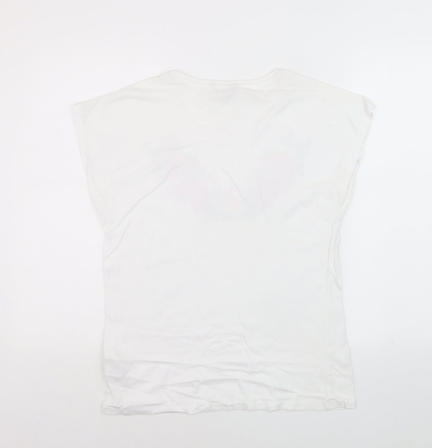 Pebble Bay Women's White Floral Cotton T-Shirt Size 10
