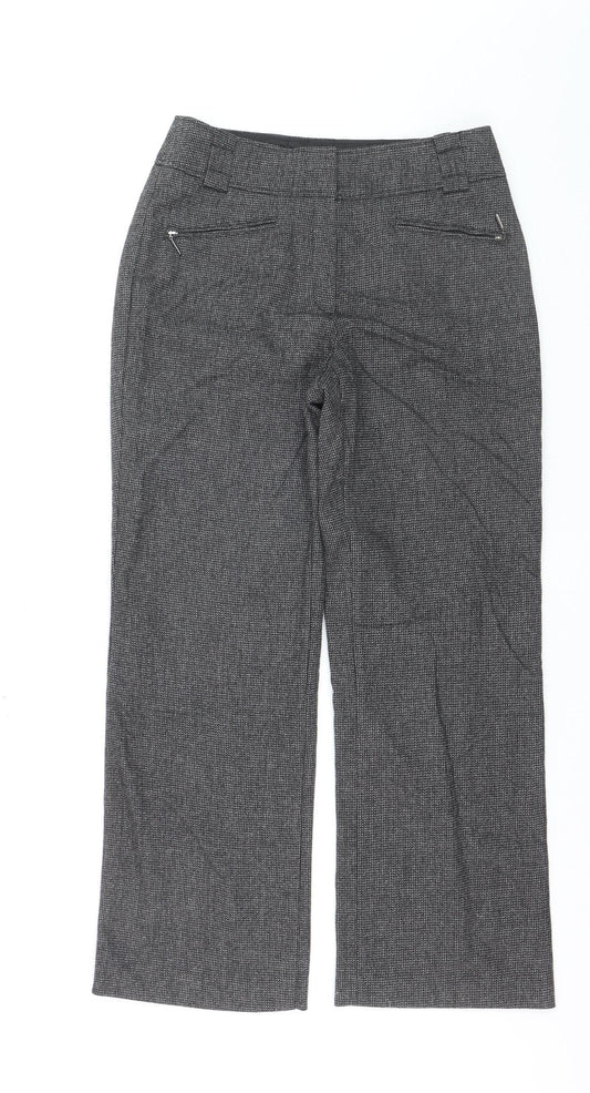 Marks and Spencer Women’s Grey Wool Blend Herringbone Trousers UK 10 Short