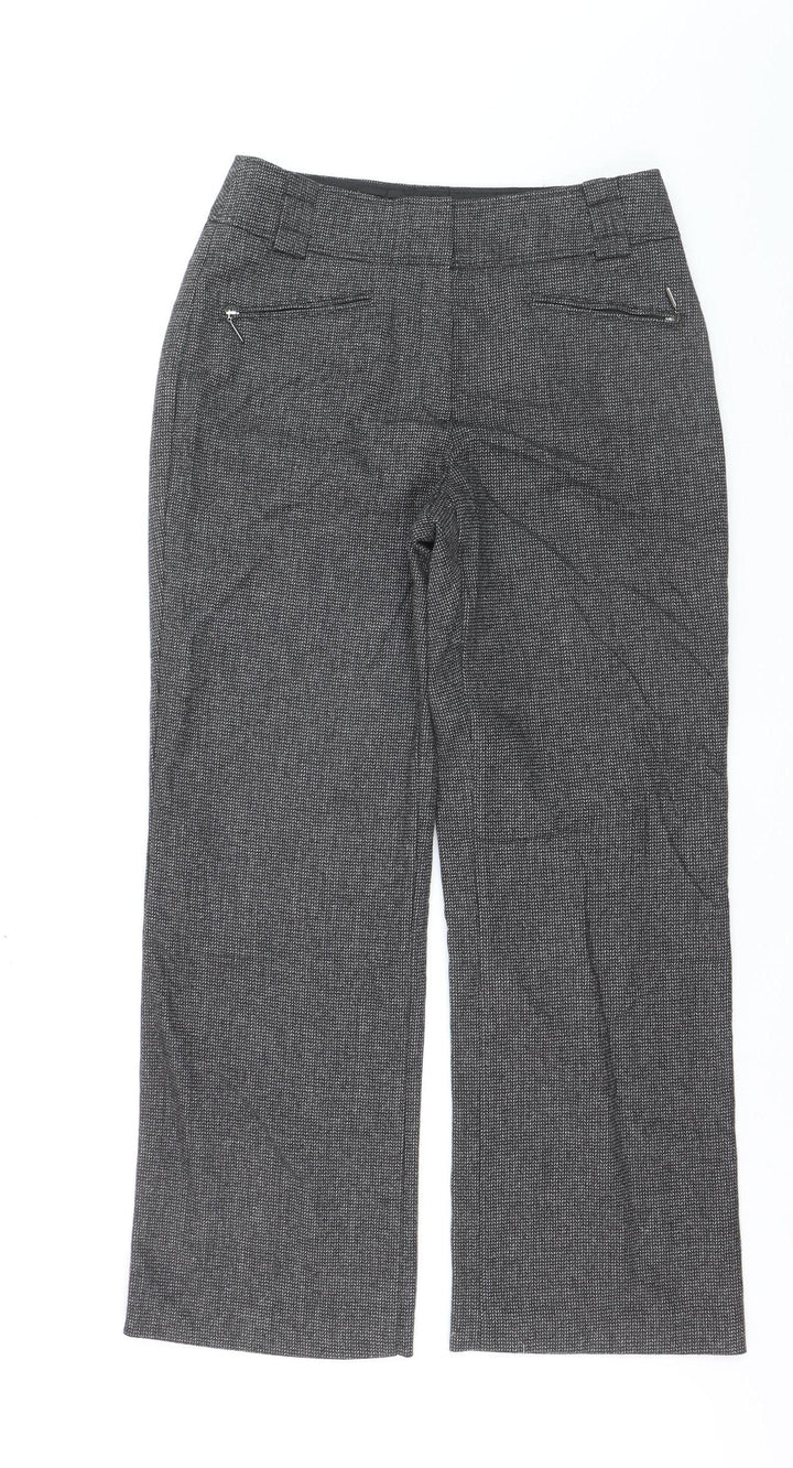 Marks and Spencer Women’s Grey Wool Blend Herringbone Trousers UK 10 Short