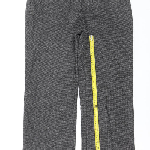 Marks and Spencer Women’s Grey Wool Blend Herringbone Trousers UK 10 Short