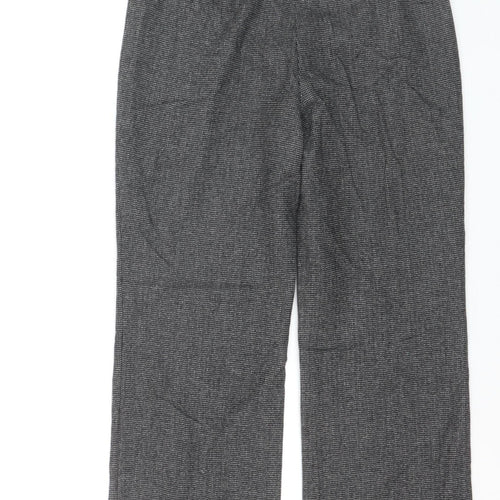 Marks and Spencer Women’s Grey Wool Blend Herringbone Trousers UK 10 Short