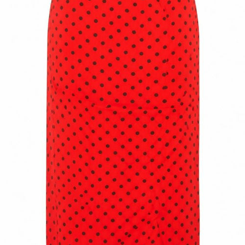 Zara Women Red Polka Dot Midi Pencil Skirt Size S High Waist