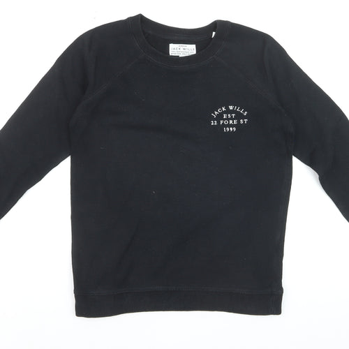 Jack Wills Women's Black Size 8 Crew Neck Sweatshirt