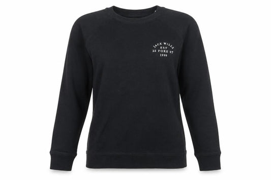 Front view of Jack Wills Women's Black, size 8, Crew Neck Sweatshirt