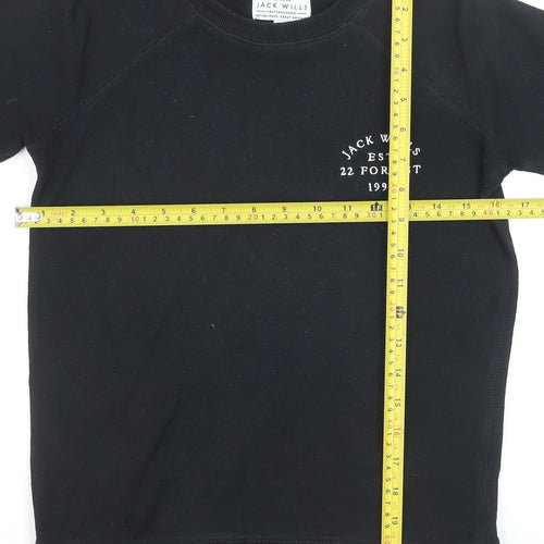 Jack Wills Women's Black Size 8 Crew Neck Sweatshirt