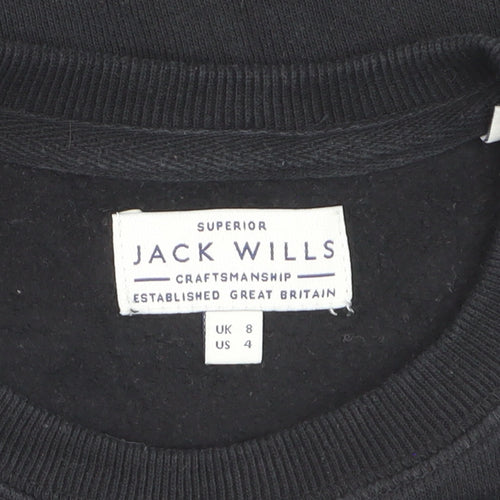 Jack Wills Women's Black Size 8 Crew Neck Sweatshirt