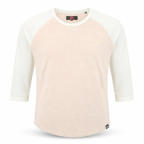 Superdry Men's Beige & White Raglan 3/4 Sleeve Casual Top M