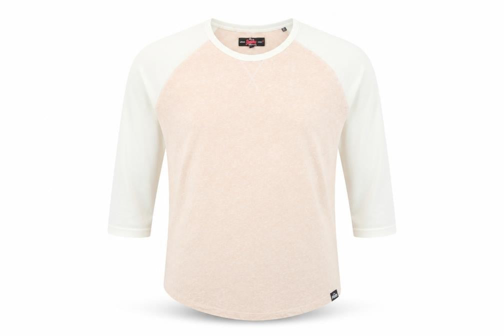 Superdry Men's Beige & White Raglan 3/4 Sleeve Casual Top M