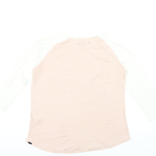 Superdry Men's Beige & White Raglan 3/4 Sleeve Casual Top M