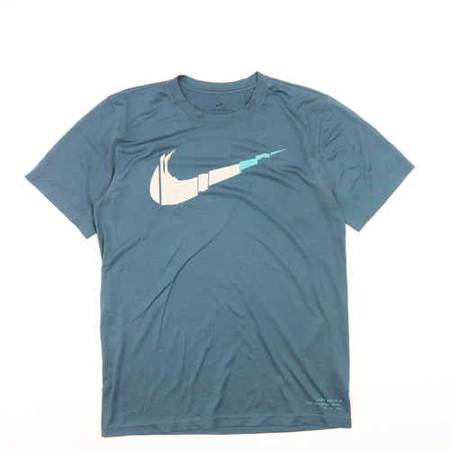 Nike Mens Blue Dri-Fit Sports Graphic T-Shirt Size M