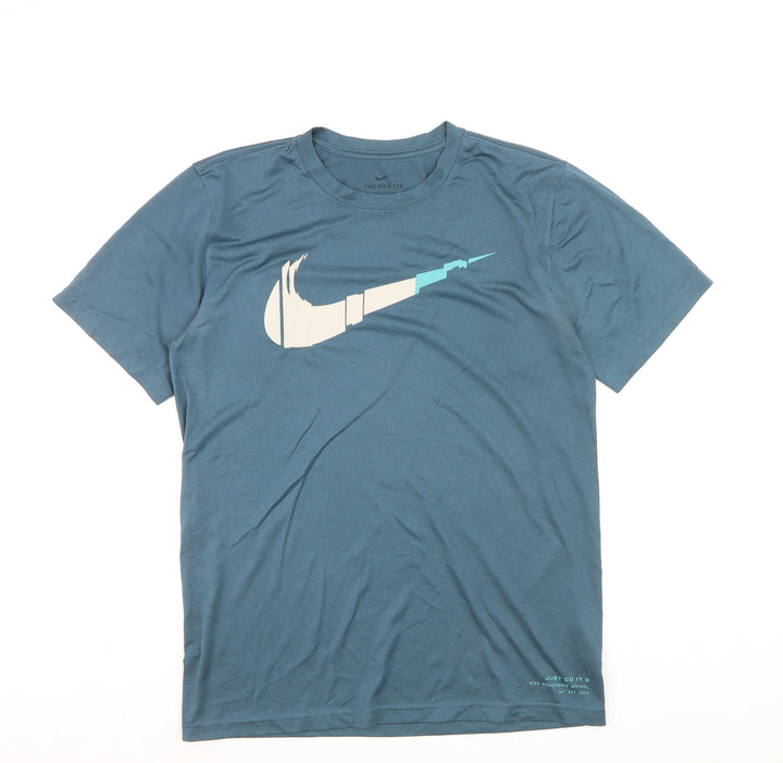 Nike Mens Blue Dri-Fit Sports Graphic T-Shirt Size M