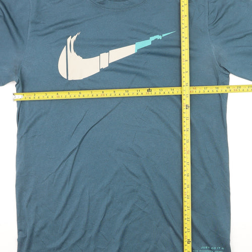 Nike Mens Blue Dri-Fit Sports Graphic T-Shirt Size M
