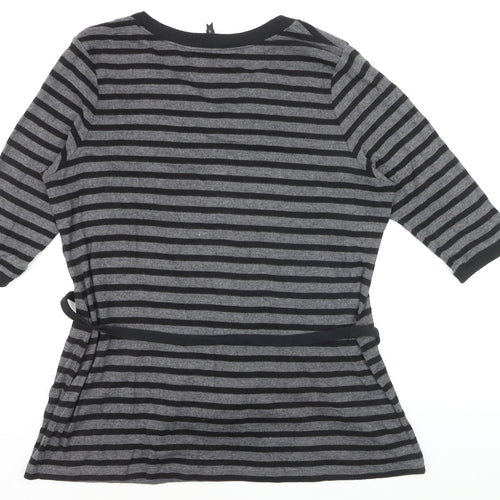 Marks and Spencer Womens Grey Striped Henley Tunic Top UK 20