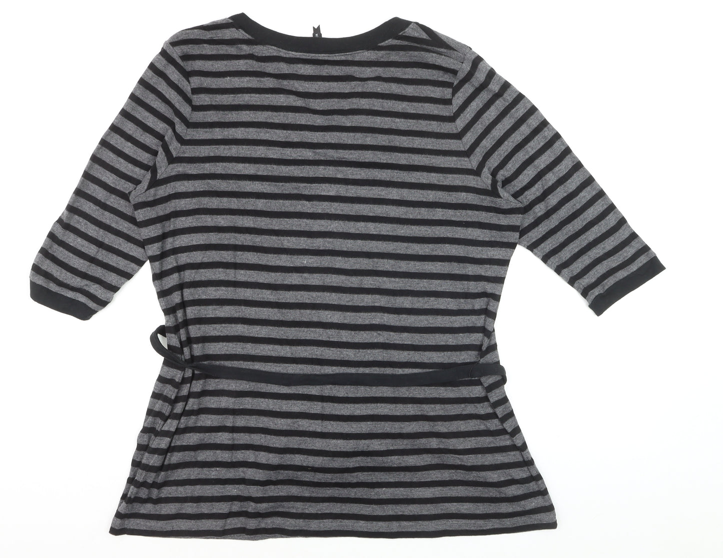 Marks and Spencer Womens Grey Striped Henley Tunic Top UK 20