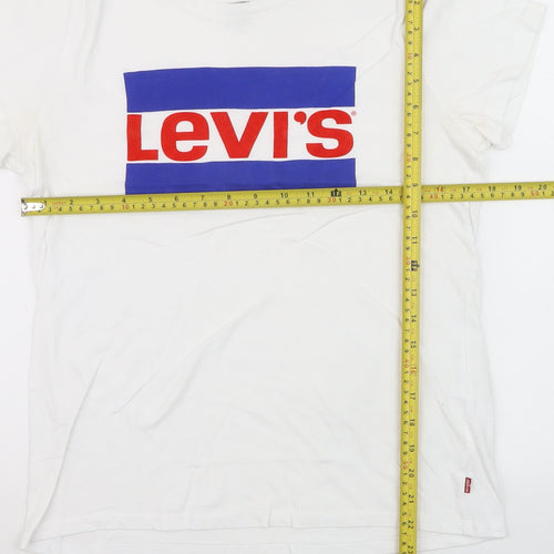 Levi's Men's White Small Logo Graphic Short Sleeve T-Shirt