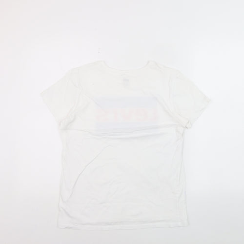 Levi's Men's White Small Logo Graphic Short Sleeve T-Shirt