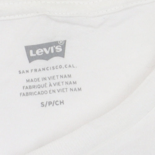 Levi's Men's White Small Logo Graphic Short Sleeve T-Shirt