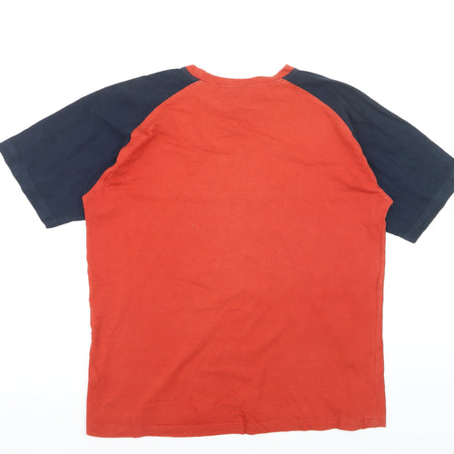 Patrick Men's Red Blue Crew Neck Short Sleeve Cotton T-Shirt Size L