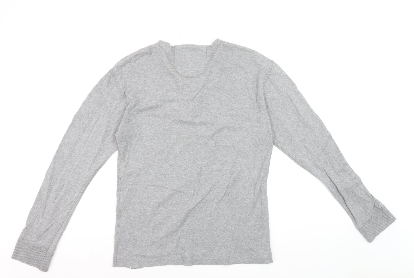 Superdry Men's Grey XL Long Sleeve Cotton Henley Shirt