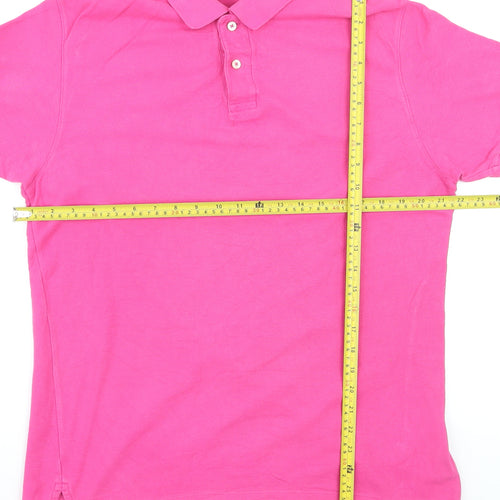 Marks and Spencer Blue Harbour Men's Pink Cotton Polo Shirt M