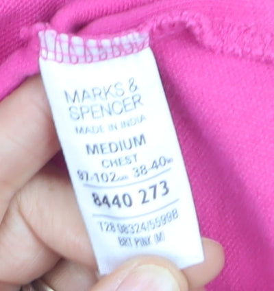 Marks and Spencer Blue Harbour Men's Pink Cotton Polo Shirt M