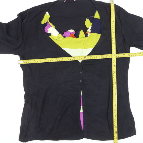 Marks and Spencer Per Una Womens Black 3/4 Sleeve Cardigan Size 16