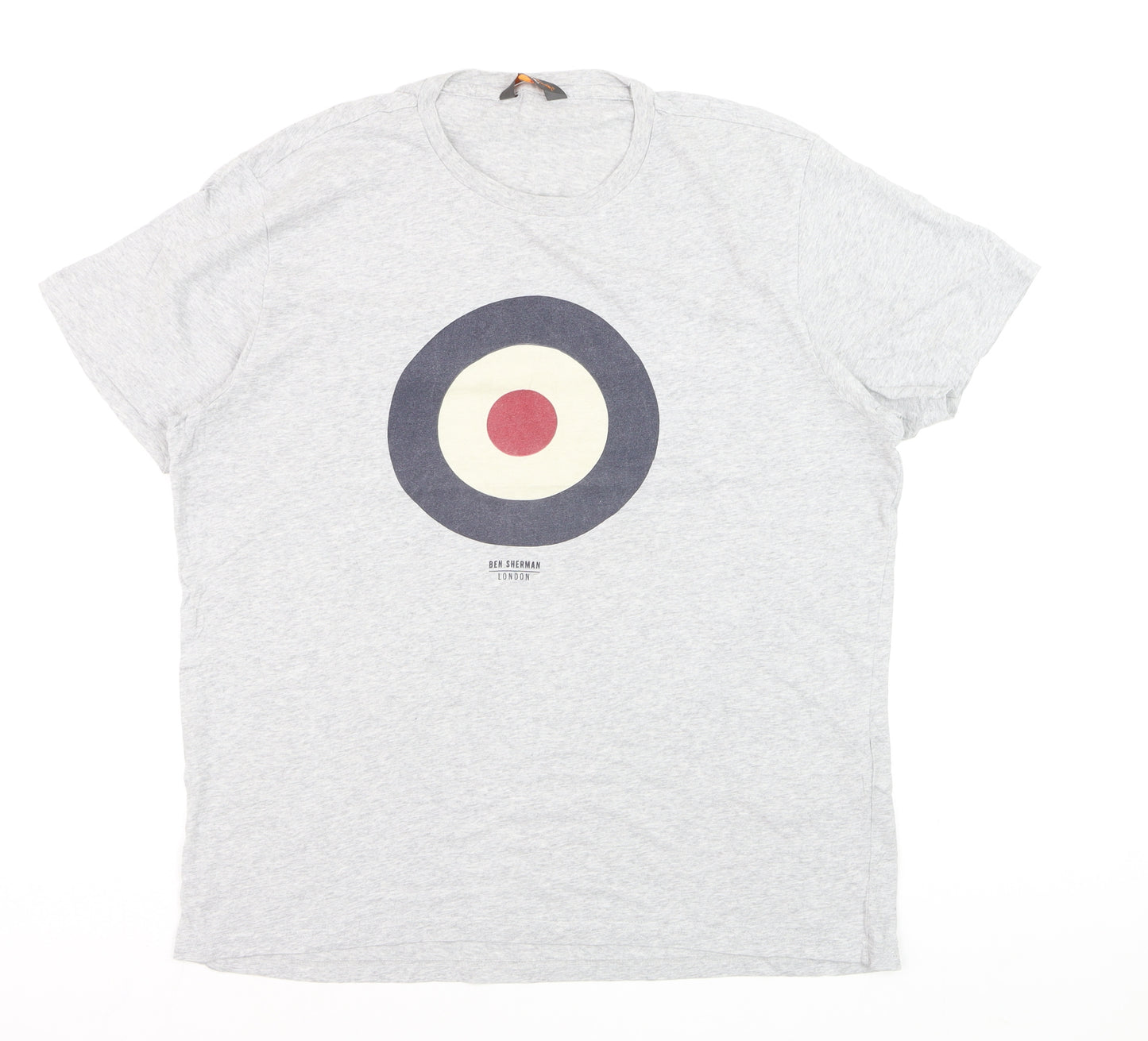 Ben Sherman Men's Grey Mod Target Graphic T-Shirt Size L