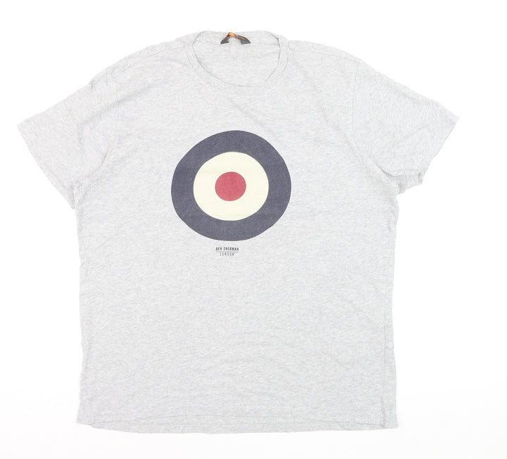Ben Sherman Men's Grey Mod Target Graphic T-Shirt Size L