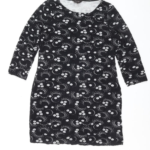 Phase Eight Women Black Size 14 Shift Knee Length Dress