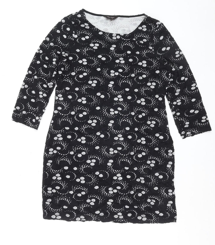 Phase Eight Women Black Size 14 Shift Knee Length Dress