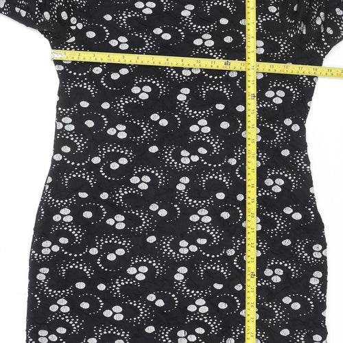 Phase Eight Women Black Size 14 Shift Knee Length Dress