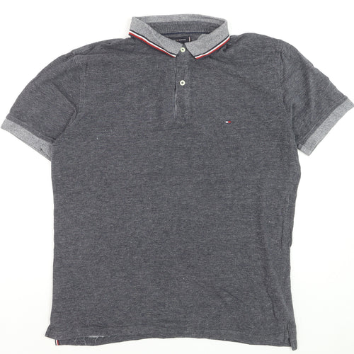 Tommy Hilfiger Men's Grey Regular Fit Short Sleeve Polo XXL
