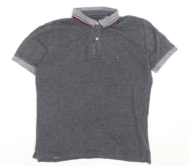 Tommy Hilfiger Men's Grey Regular Fit Short Sleeve Polo XXL