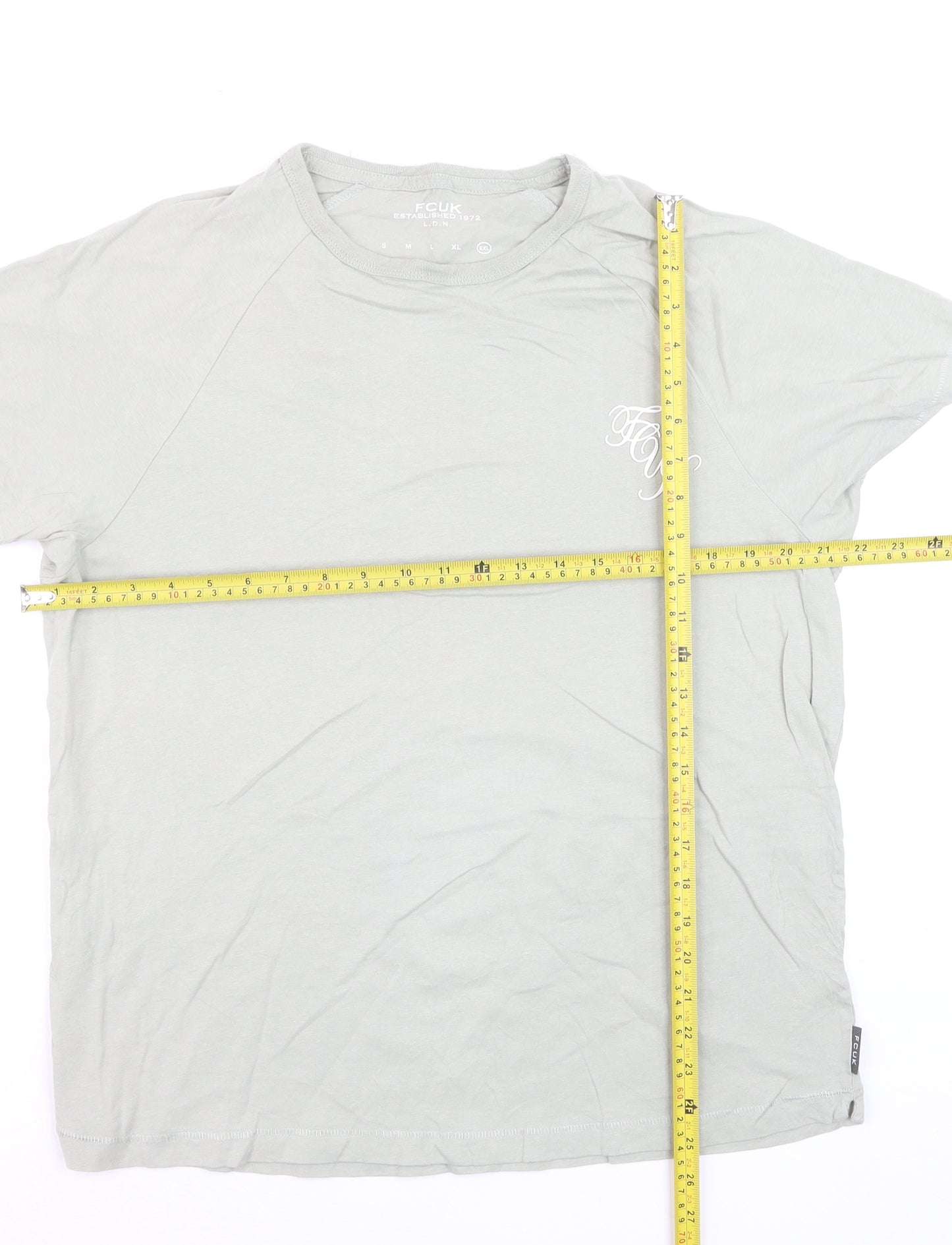 French Connection Men’s Grey Crew Neck Short Sleeve T-Shirt XXL