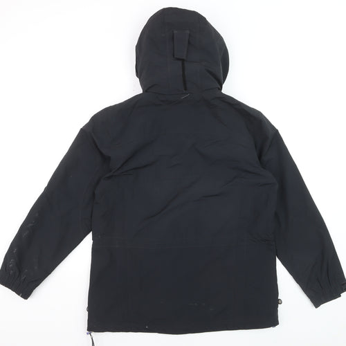 L.L.Bean Men's Black Nylon Hooded Parka Jacket Size S Waterproof