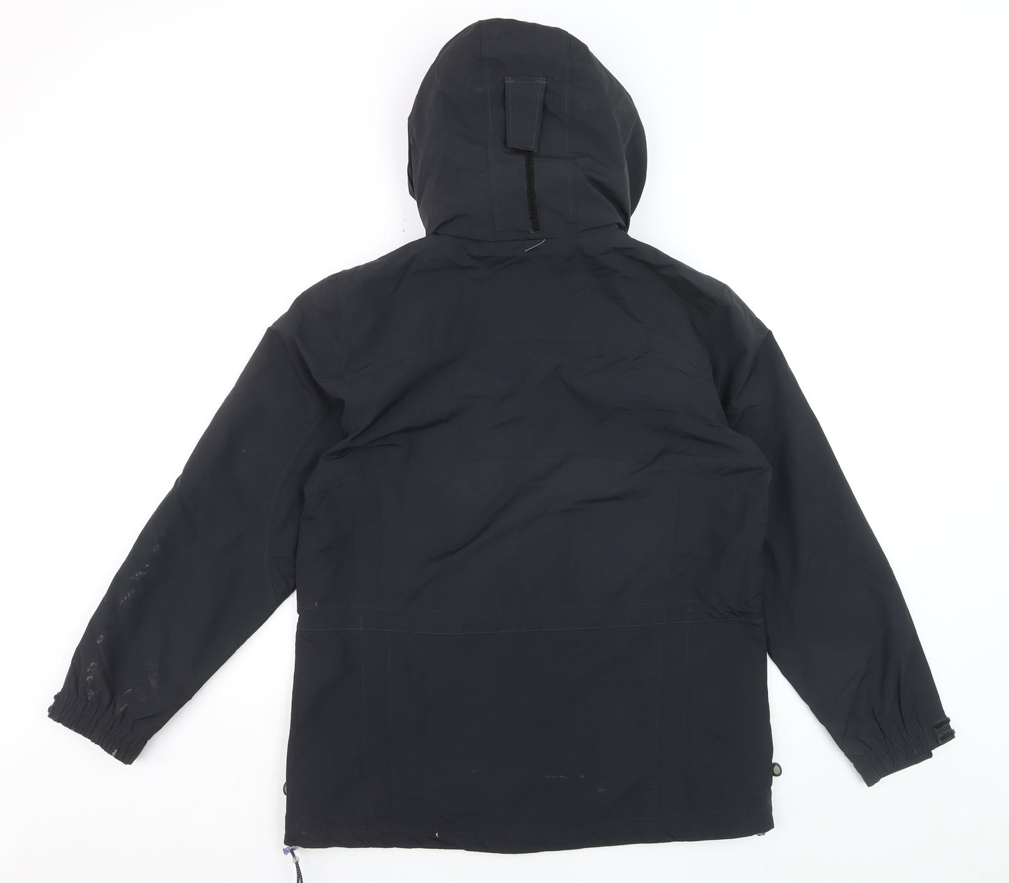 L.L.Bean Men's Black Nylon Hooded Parka Jacket Size S Waterproof