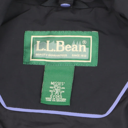 L.L.Bean Men's Black Nylon Hooded Parka Jacket Size S Waterproof