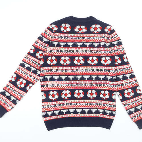 Next Men’s Blue Christmas Fair Isle Jumper XS Crew Neck Knit