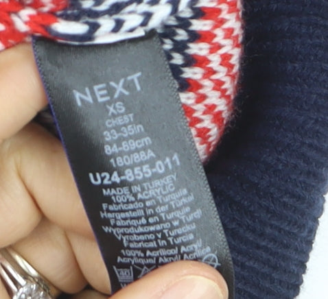 Next Men’s Blue Christmas Fair Isle Jumper XS Crew Neck Knit