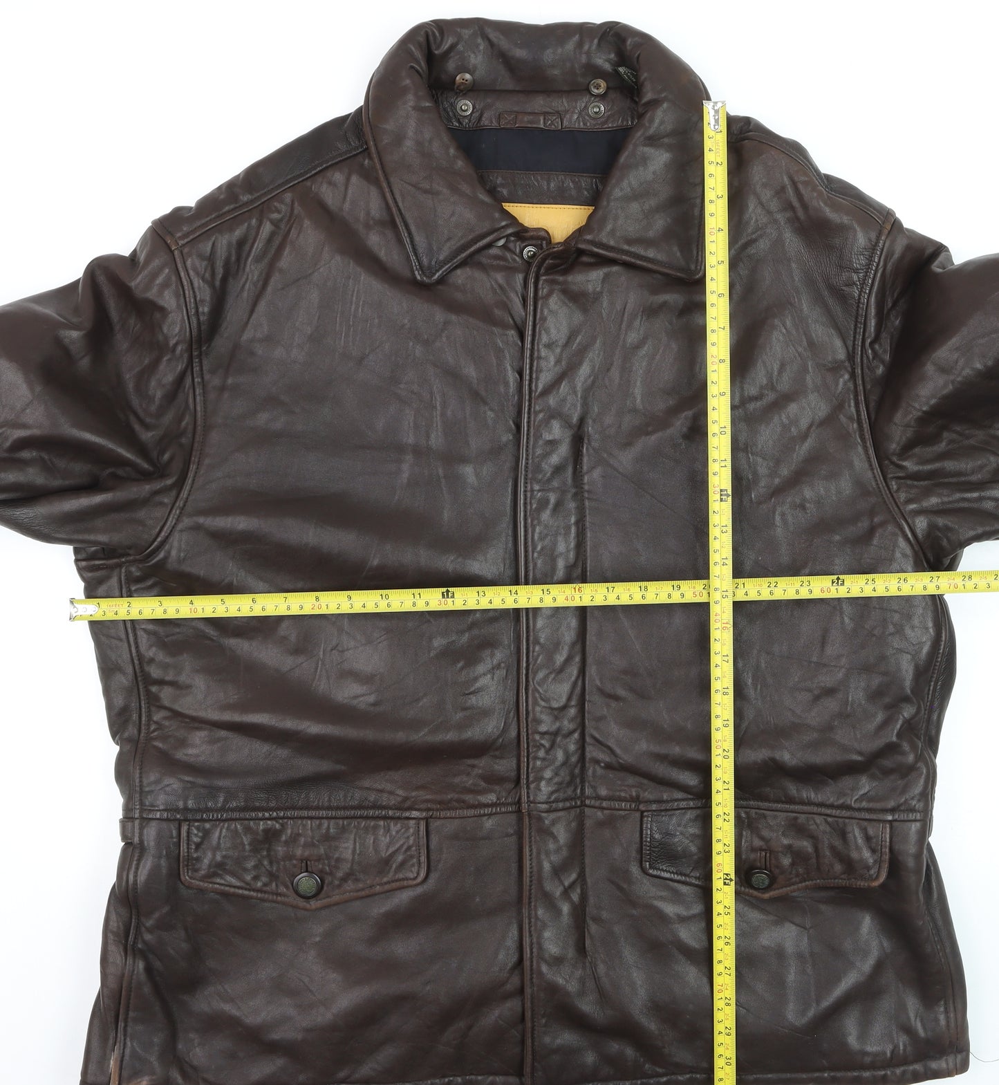 Timberland Men's Brown Leather Waterproof Lined Jacket XL