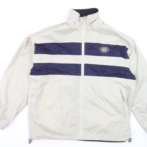MBM Gear Men's Beige Windbreaker Jacket L Waterproof Full Zip